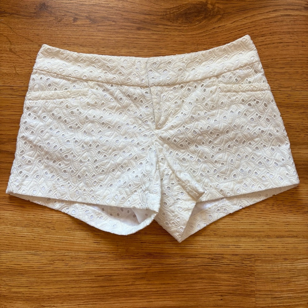 Lilly Pulitzer Ellie White Eyelet Preppy Summer Shorts 0